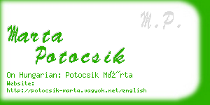 marta potocsik business card